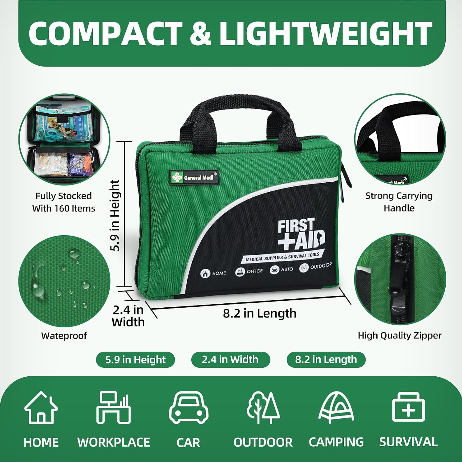 Detalle de General Medi 160 Piece Compact First Aid Kit