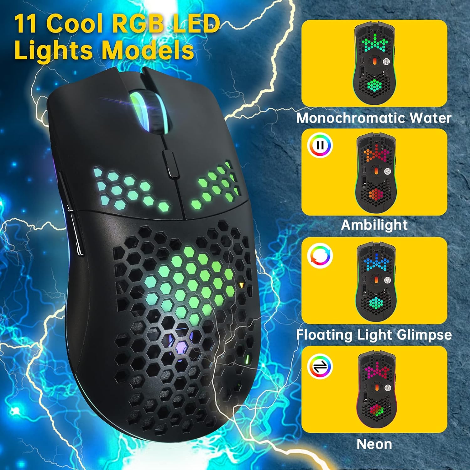 Thumbnail 4 de XZXWZX Mouse da gaming wireless 3.400 DPI