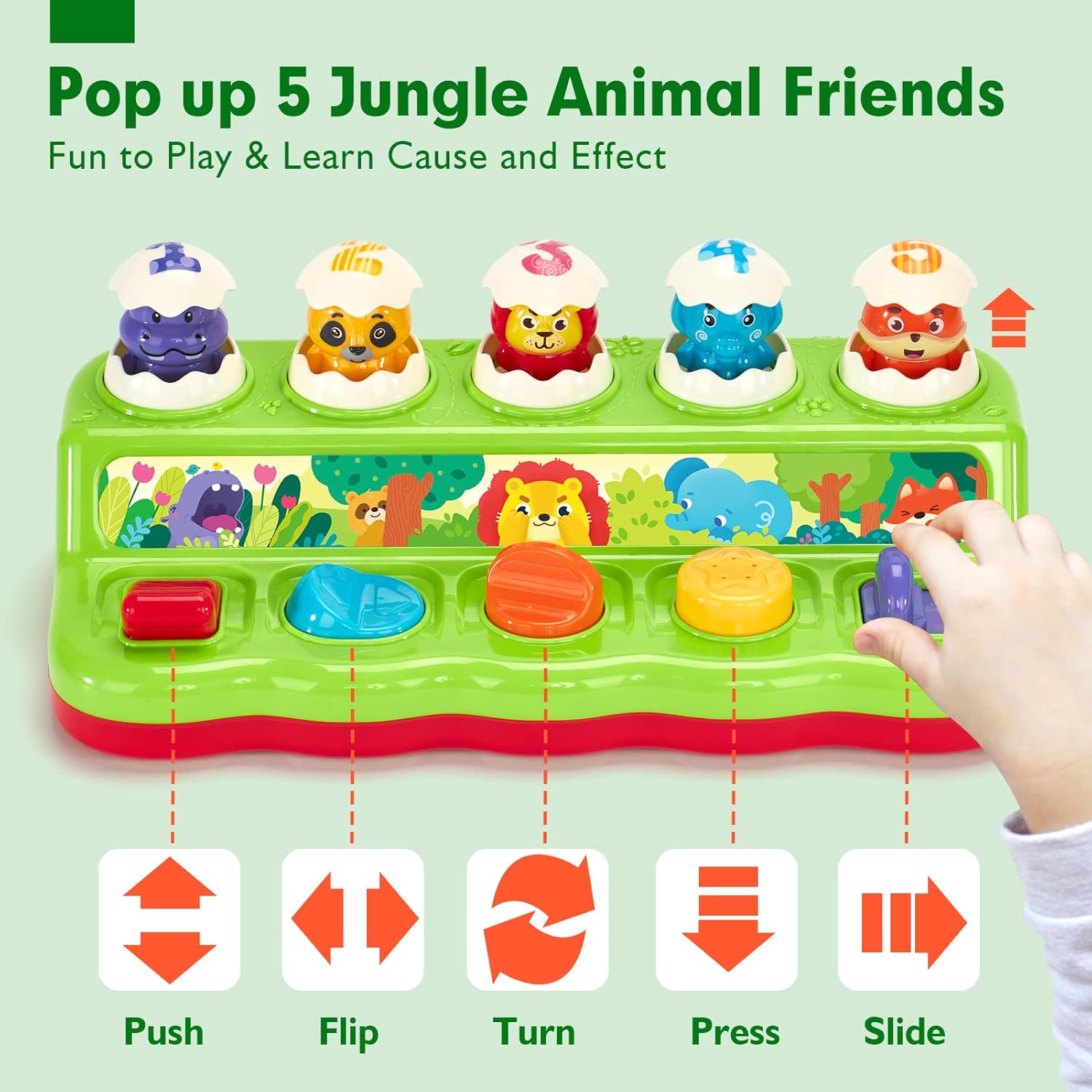 Detalle 2 de HAHALAND Pop Up Montessori Toys for 1 Year Olds with Hammers