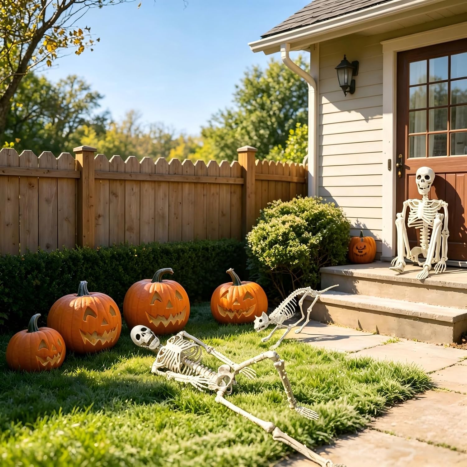 Thumbnail 6 de IDEAALS SHC Lighted Human and Cat Skeleton Halloween Decorations, 3-Foot Set