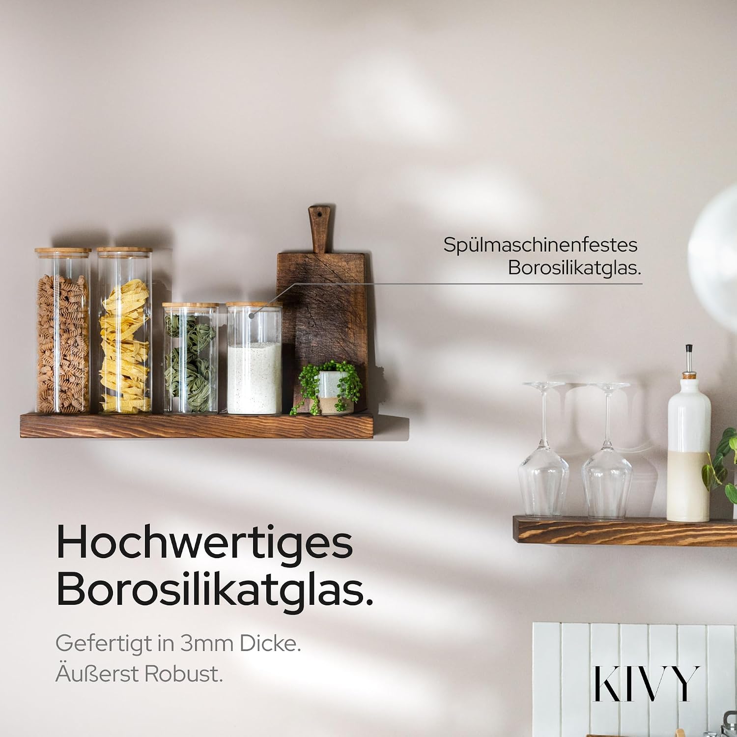 Detalle de KIVY Vorratsgläser 4x1200 ml 🫙