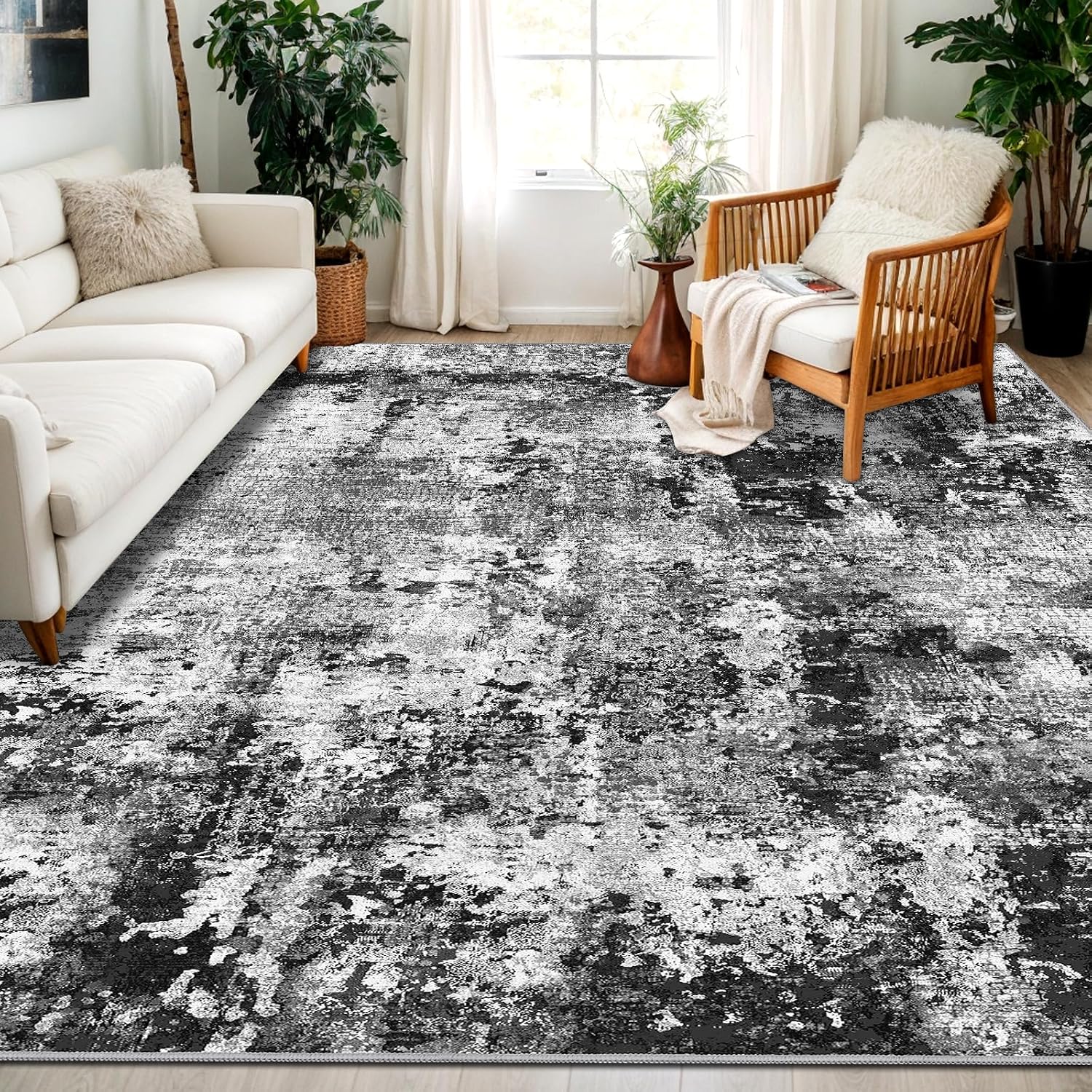 Detalle de Capslpad Black abstract rug 240x340cm