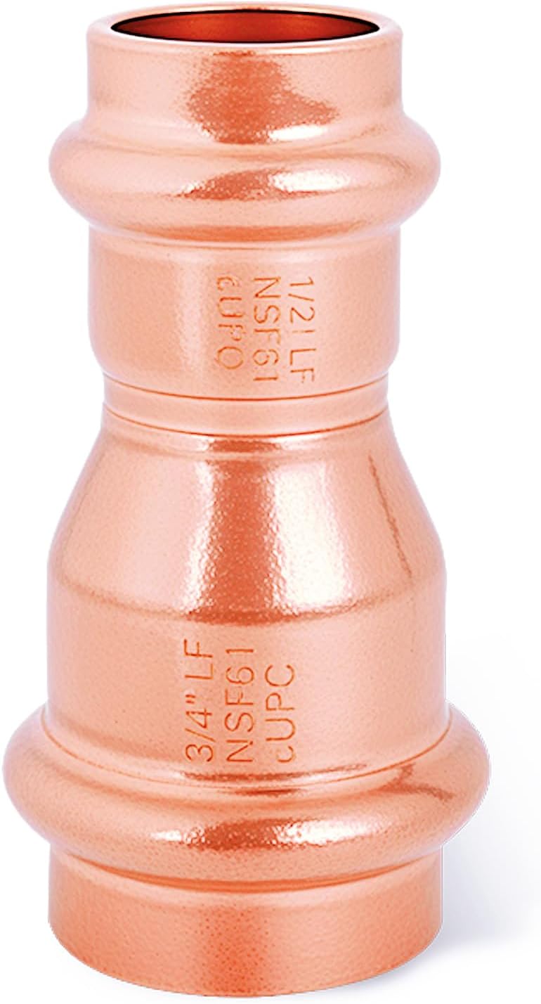 Detalle 1 de WDAISY Copper Press Coupling 3/4 x 1/2 Inch