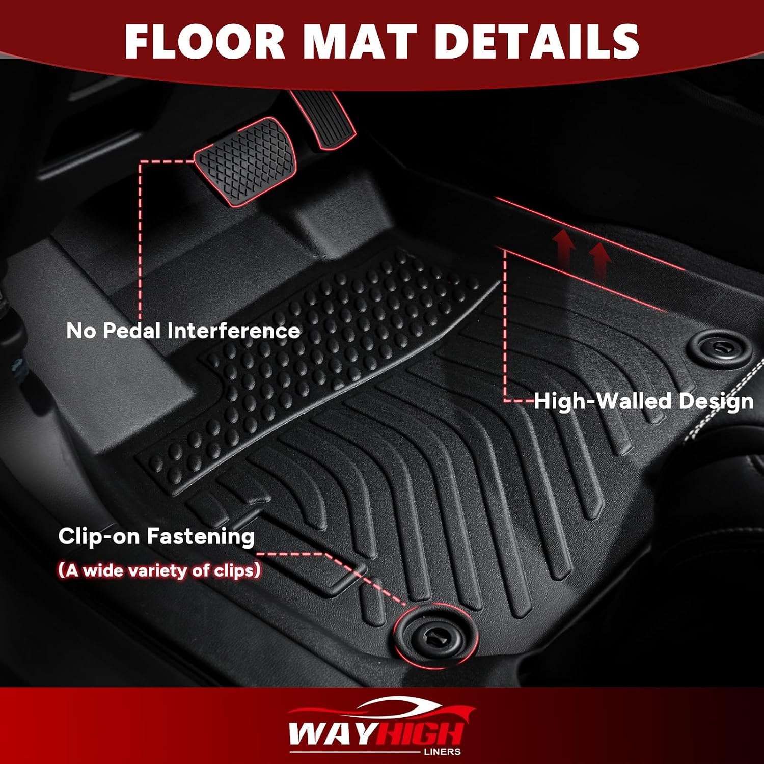 Detalle de Wayhigh floor mats and backseat cargo liner, TPE