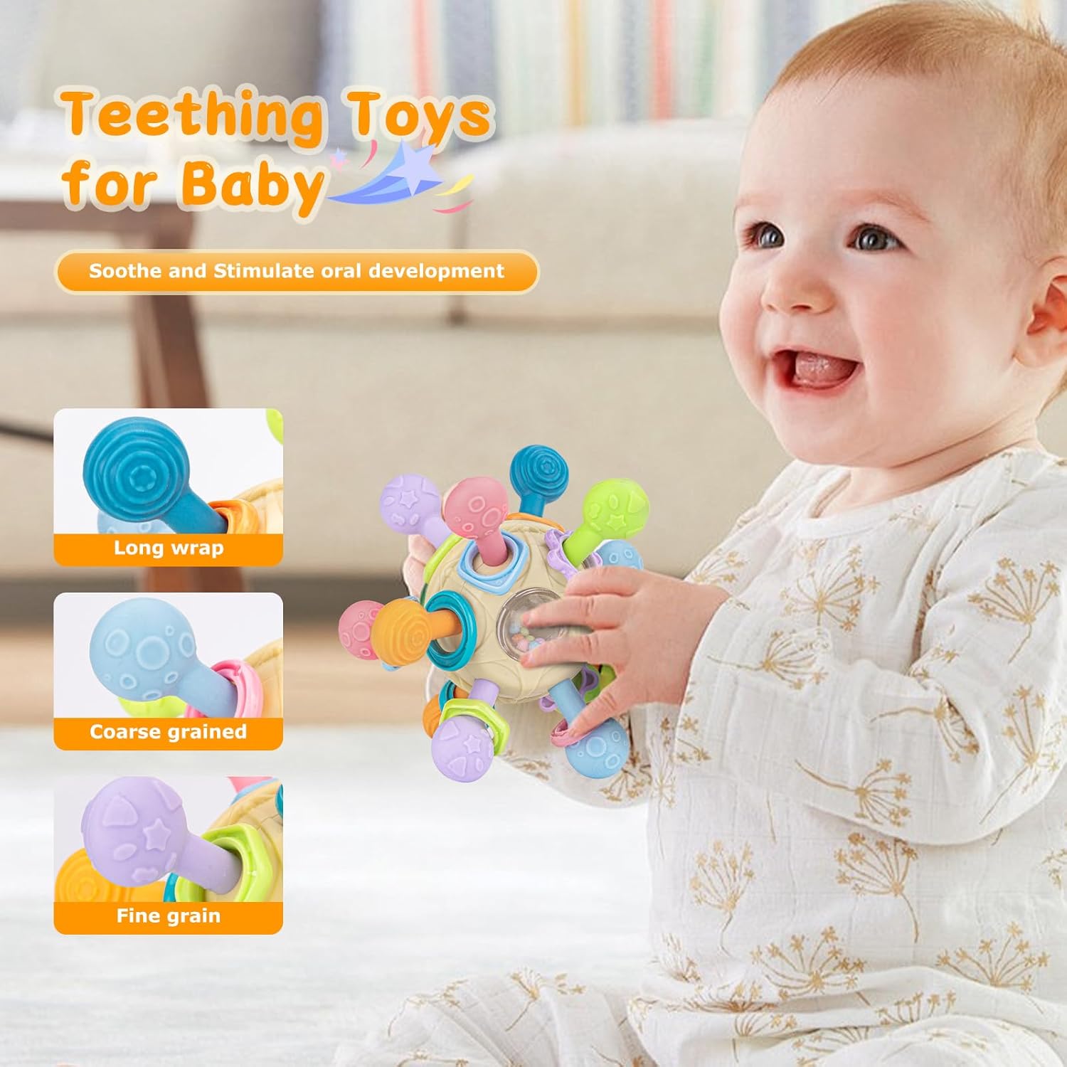 Thumbnail 2 de Baby Montessori Sensory Teething Ball 3.7in
