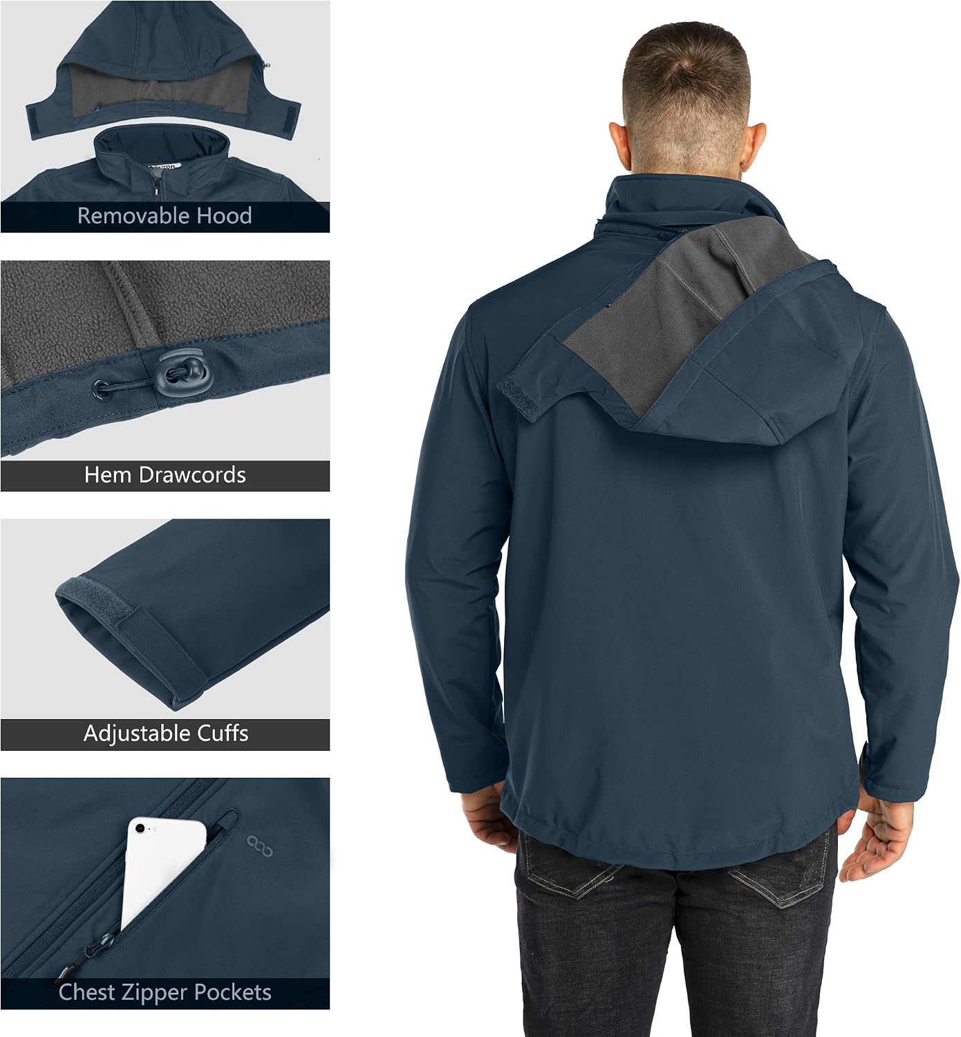 Detalle 2 de 33,000ft Men's Waterproof Softshell Jacket 3‑Pocket