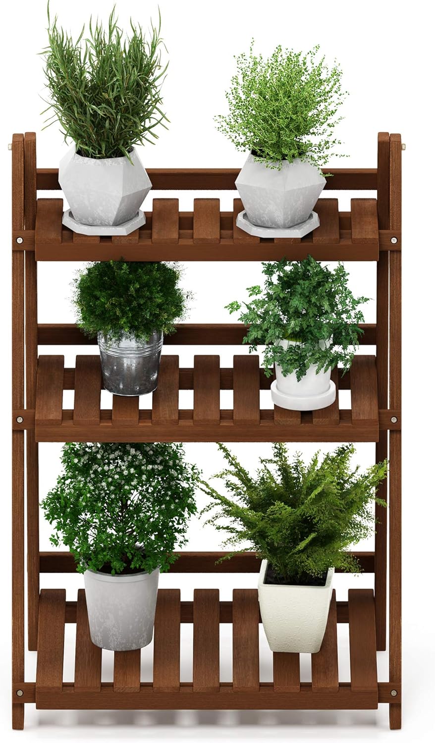 Thumbnail 2 de Furinno TIOMAN 3-Tier outdoor plant stand in natural Meranti wood