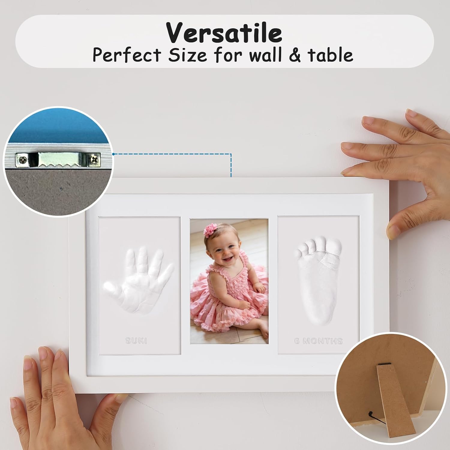 Thumbnail 5 de Yiukou Baby Handprint & Footprint Kit with Personalised Photo Frame Keepsake