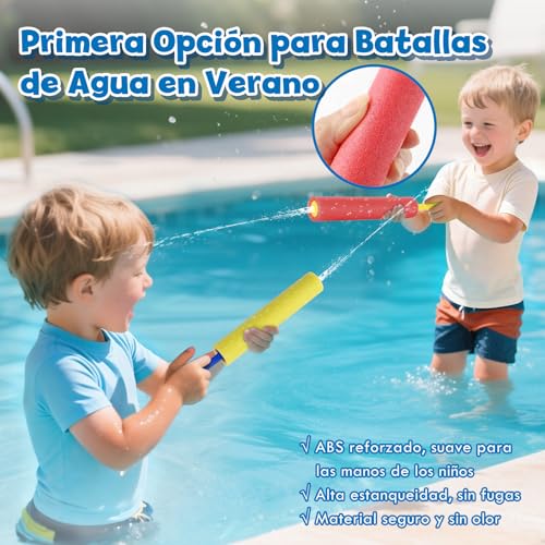 Detalle de Lehoo Castle Pistolas de Agua 12-Pack: batallas veraniegas a gran alcance para niños