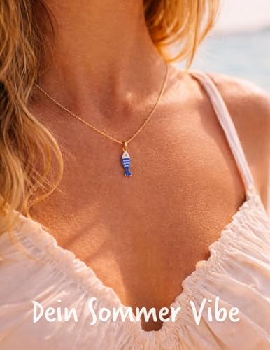 Thumbnail 1 de happymaker – Collana estiva da donna con ciondolo marittimo in acciaio dorato, regolabile e fatta a mano in Germania