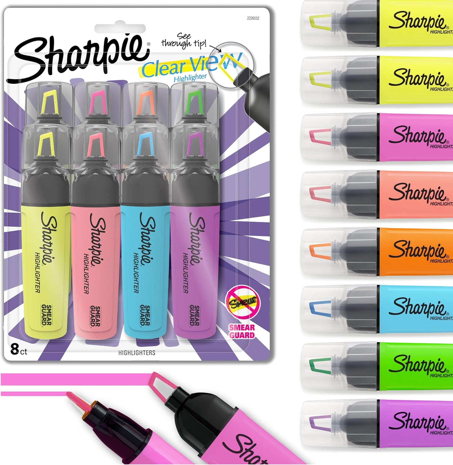 Detalle de Sharpie Clear View highlighters 8 pack