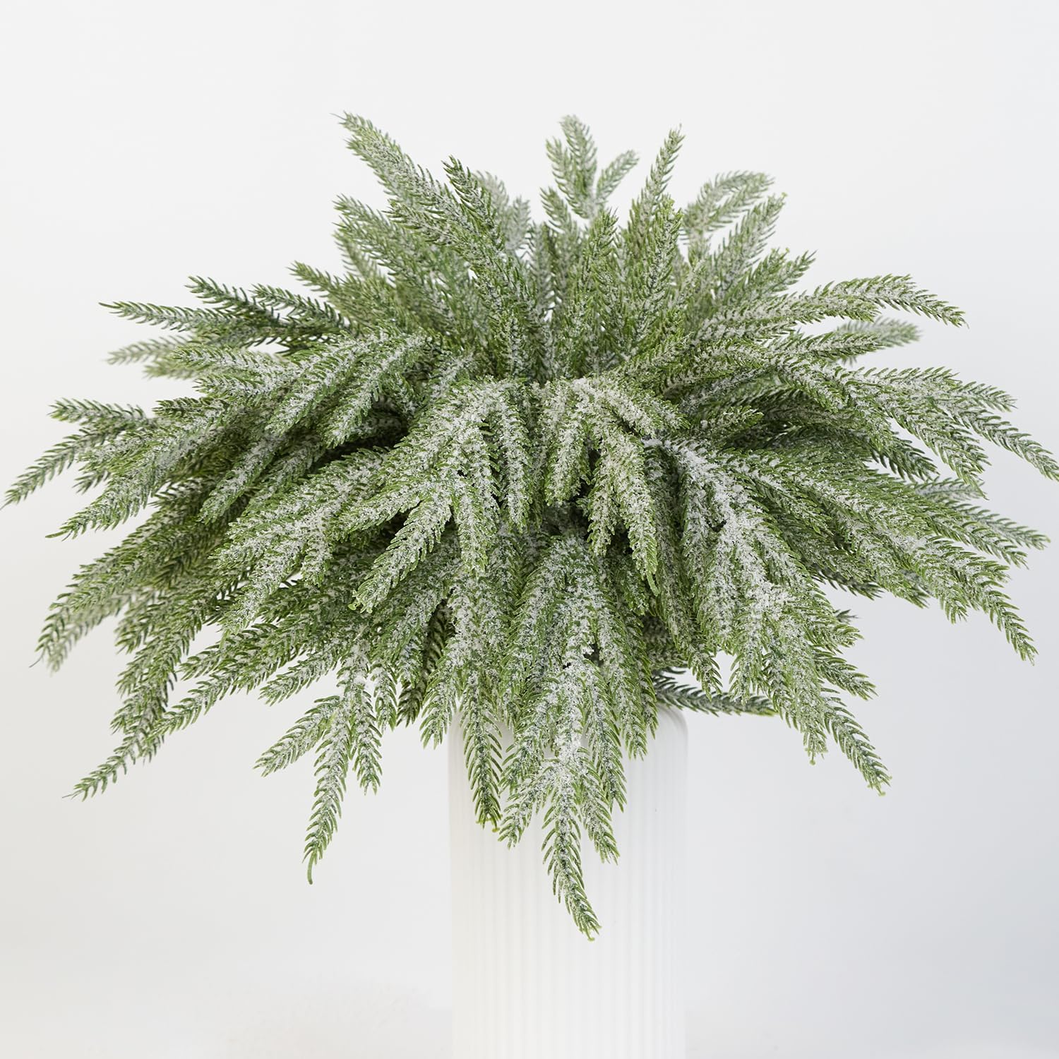 Thumbnail 6 de HBell 6Pcs Norfolk Pine Stems, 18" Real Touch Artificial Pine Branches with Pine Cones and Red Berries