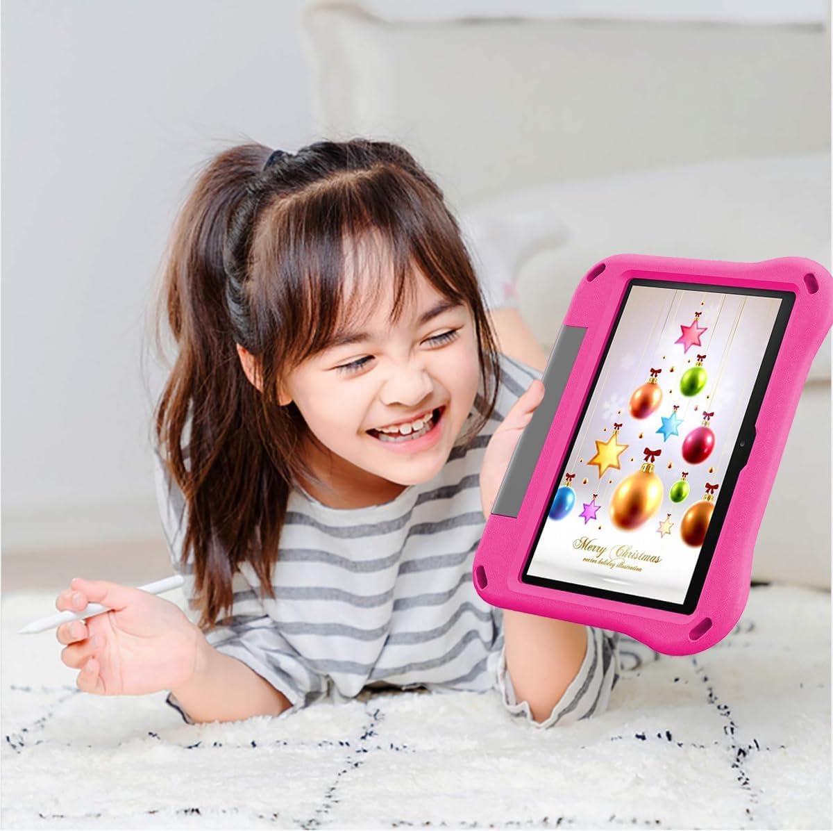 Detalle de Fire HD 10 & Fire HD 10 Plus Kinder-Tablet-Hülle mit Ständer (10,1 Zoll) – EVA-Schutz für 11./13. Gen – Pink