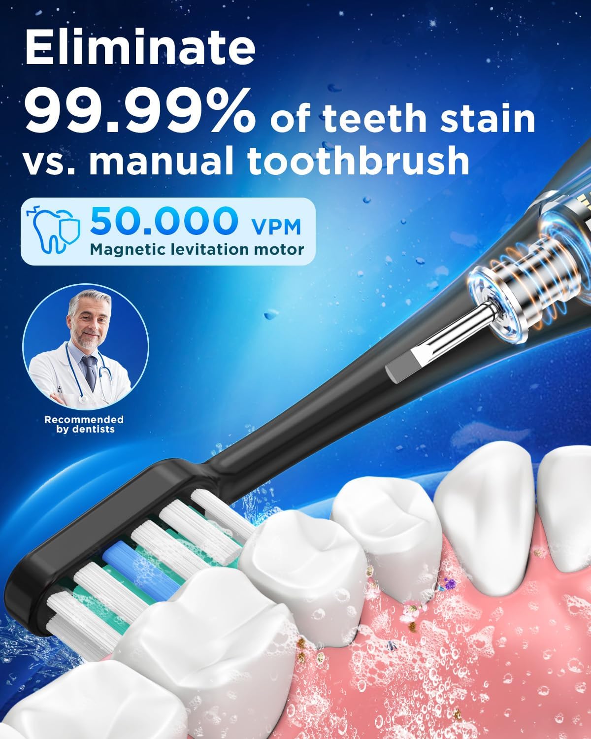 Detalle 2 de Sonic Electric Toothbrush 50,000 VPM 120 Days