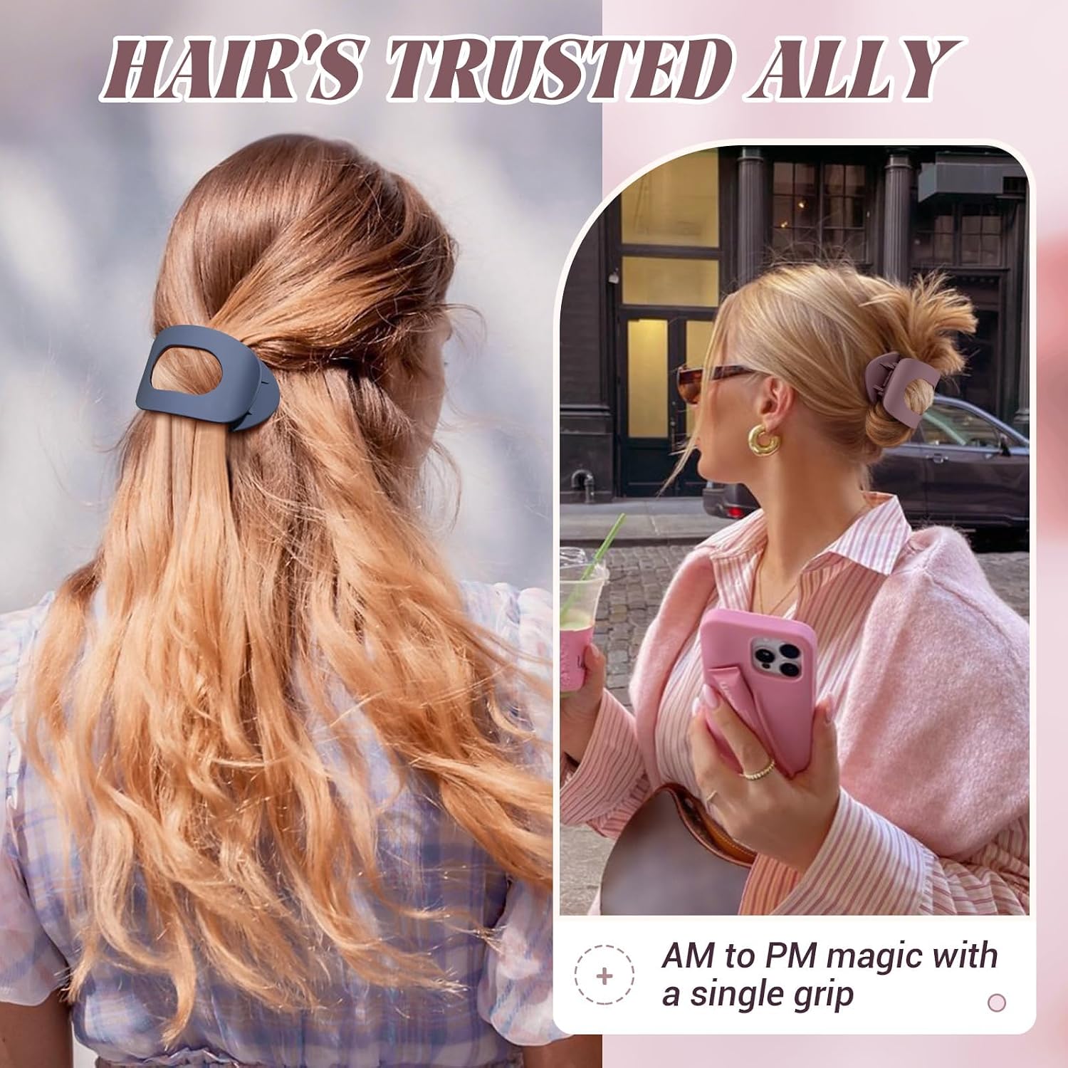 Thumbnail 2 de AWUMBUK Haarklammer Groß – 6er Set flache Haarspangen für Damen (rutschfest)