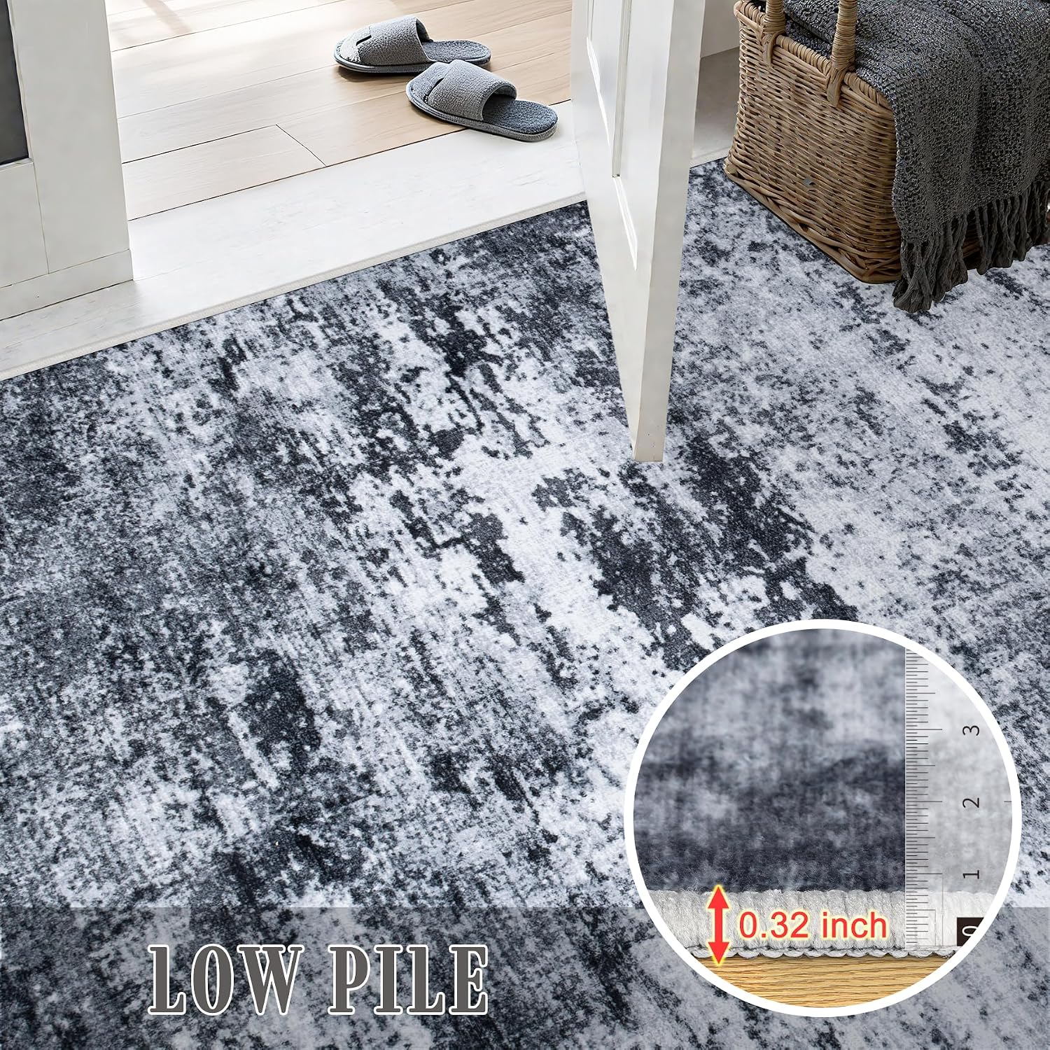 Thumbnail 6 de 5x7 Washable Modern Abstract Area Rug