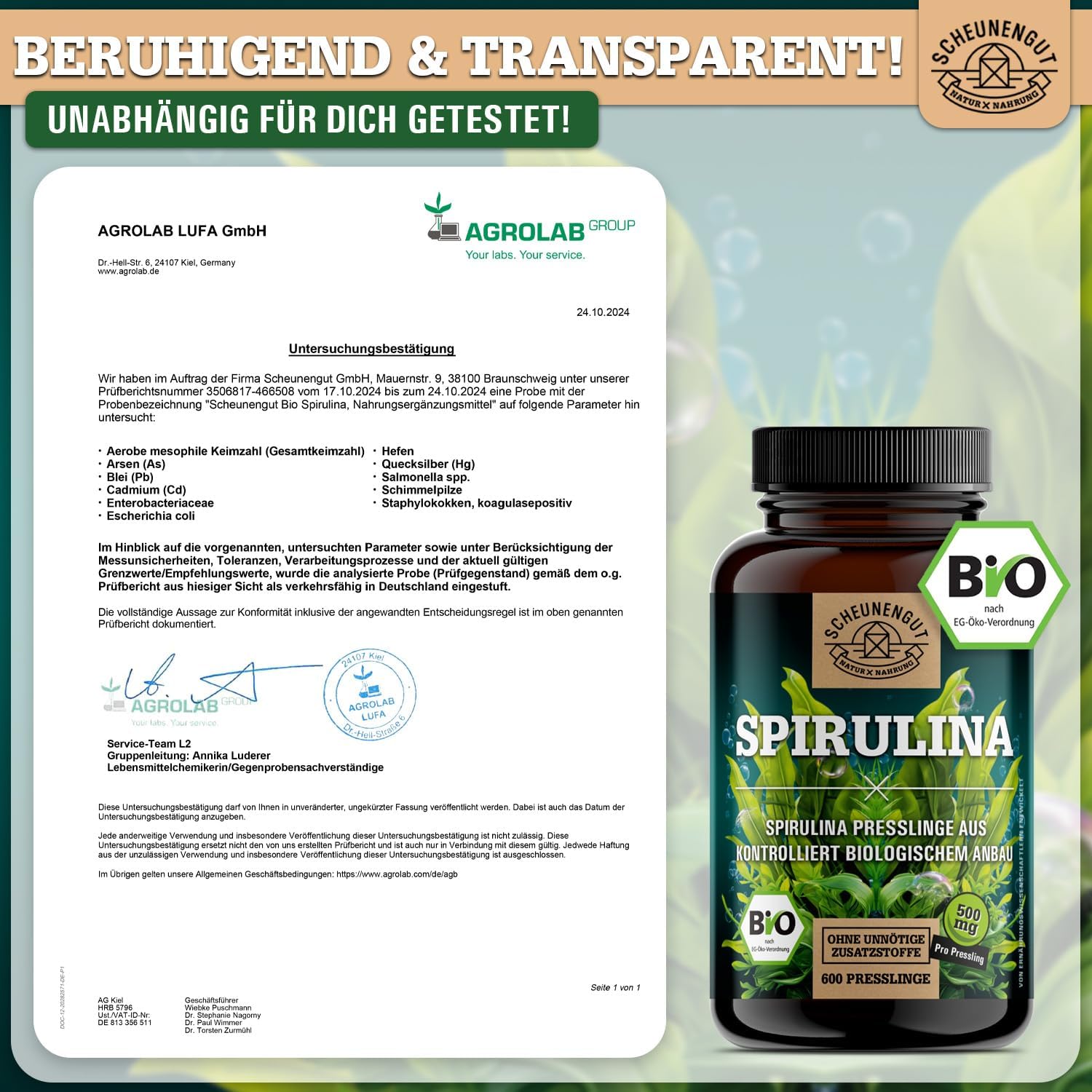 Thumbnail 6 de SCHEUNENGUT® Bio Spirulina 600 Tabletten 6.000mg