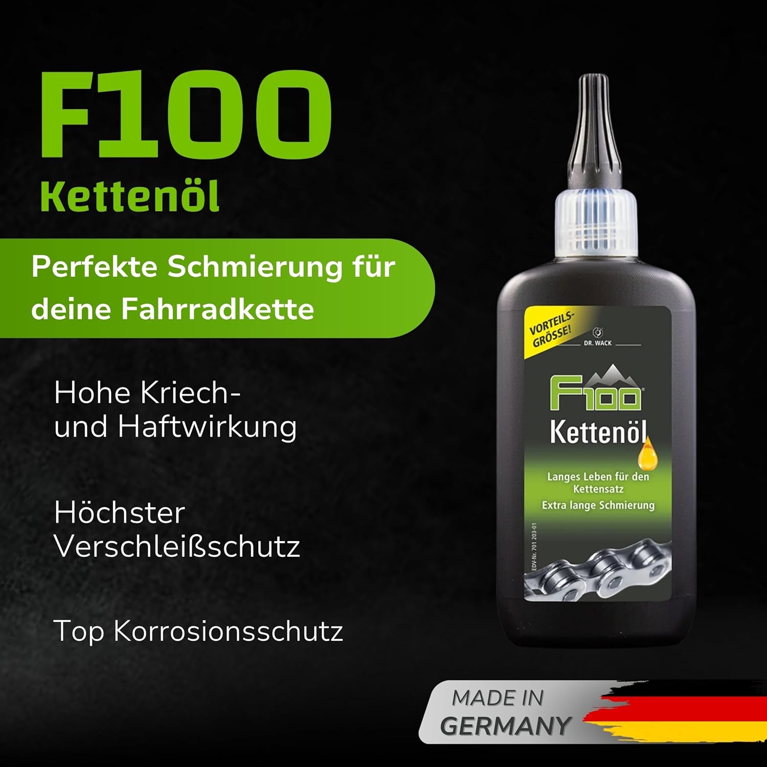 Thumbnail 1 de DR. WACK F100 Kettenöl für Fahrrad – 100 ml, lang anhaltende Schmierung