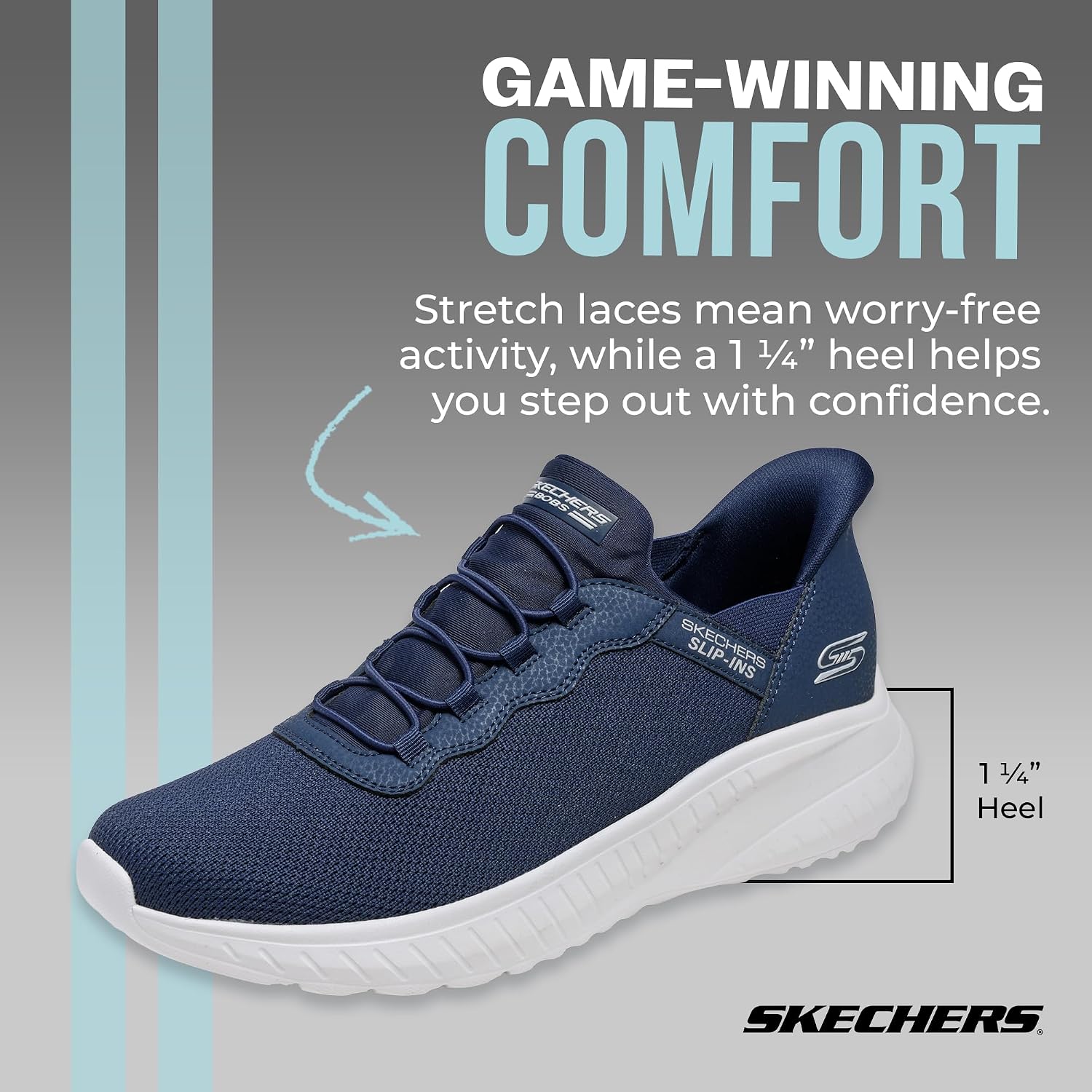 Thumbnail 1 de Skechers Men's Bobs Squad Chaos Daily Hype Trainer – Navy (UK 10)