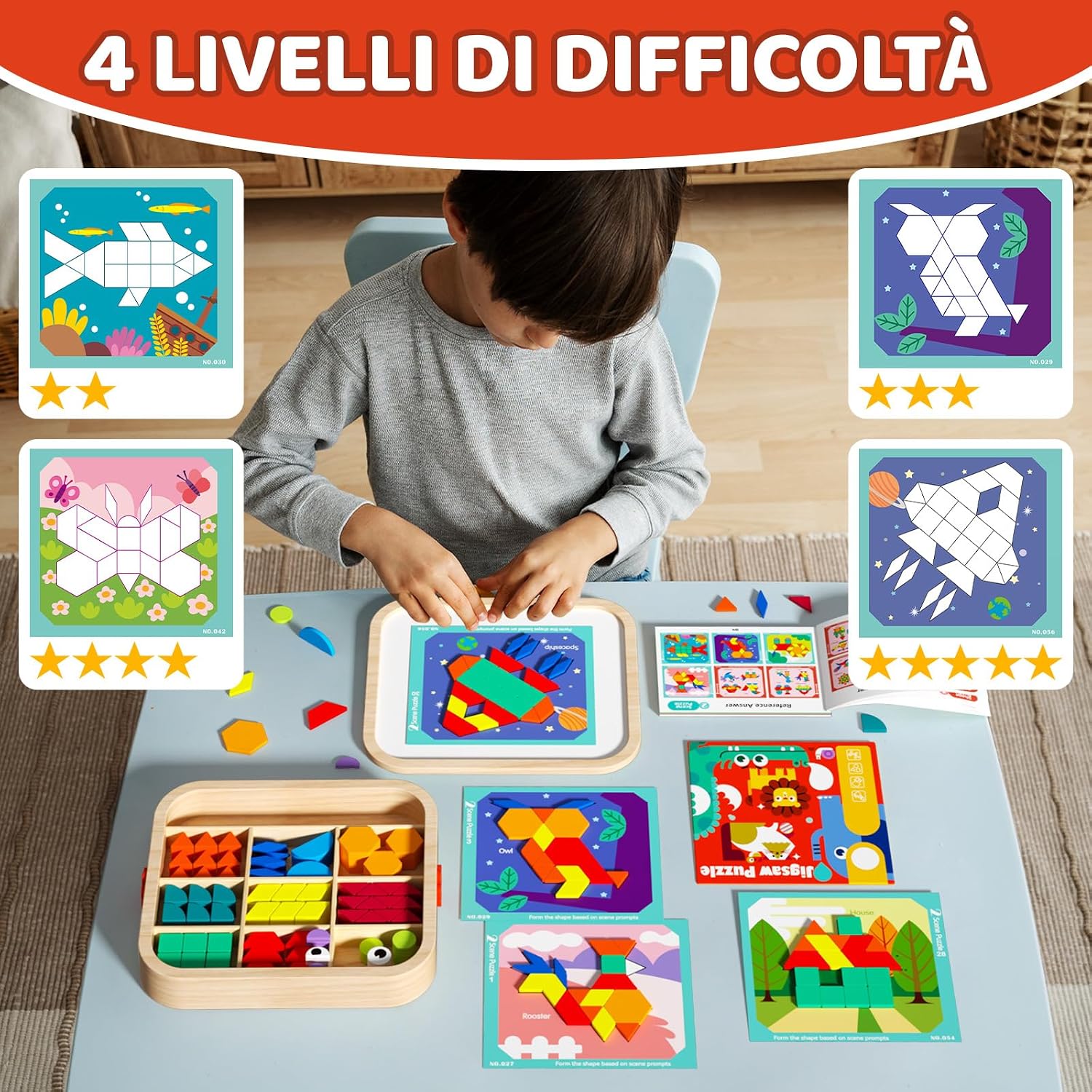 Thumbnail 1 de Edutree Set blocchi magnetici in legno con 288 pezzi – Montessori STEM per bambini 3–5 anni