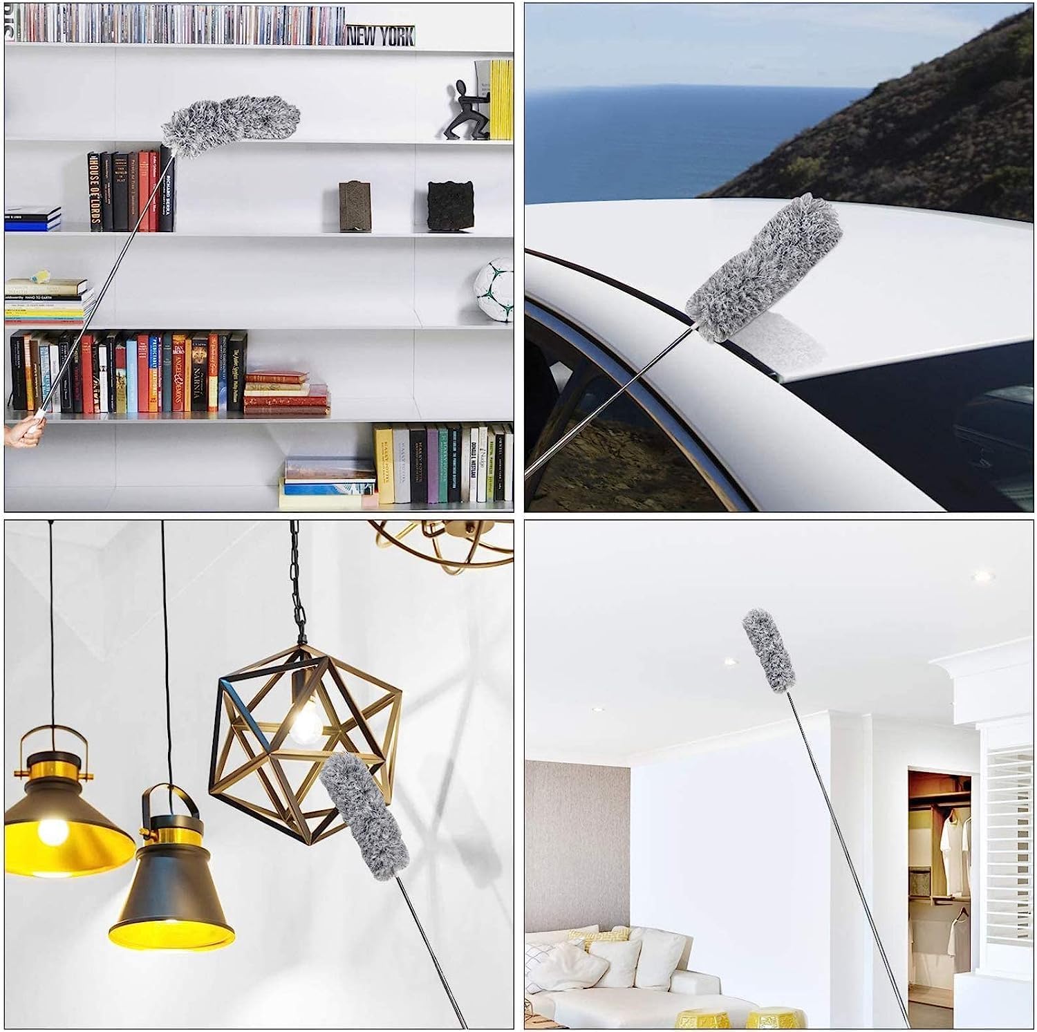 Thumbnail 5 de DELUX Extendable Microfiber Feather Duster with 100-Inch Pole, Bendable Head and Washable Head