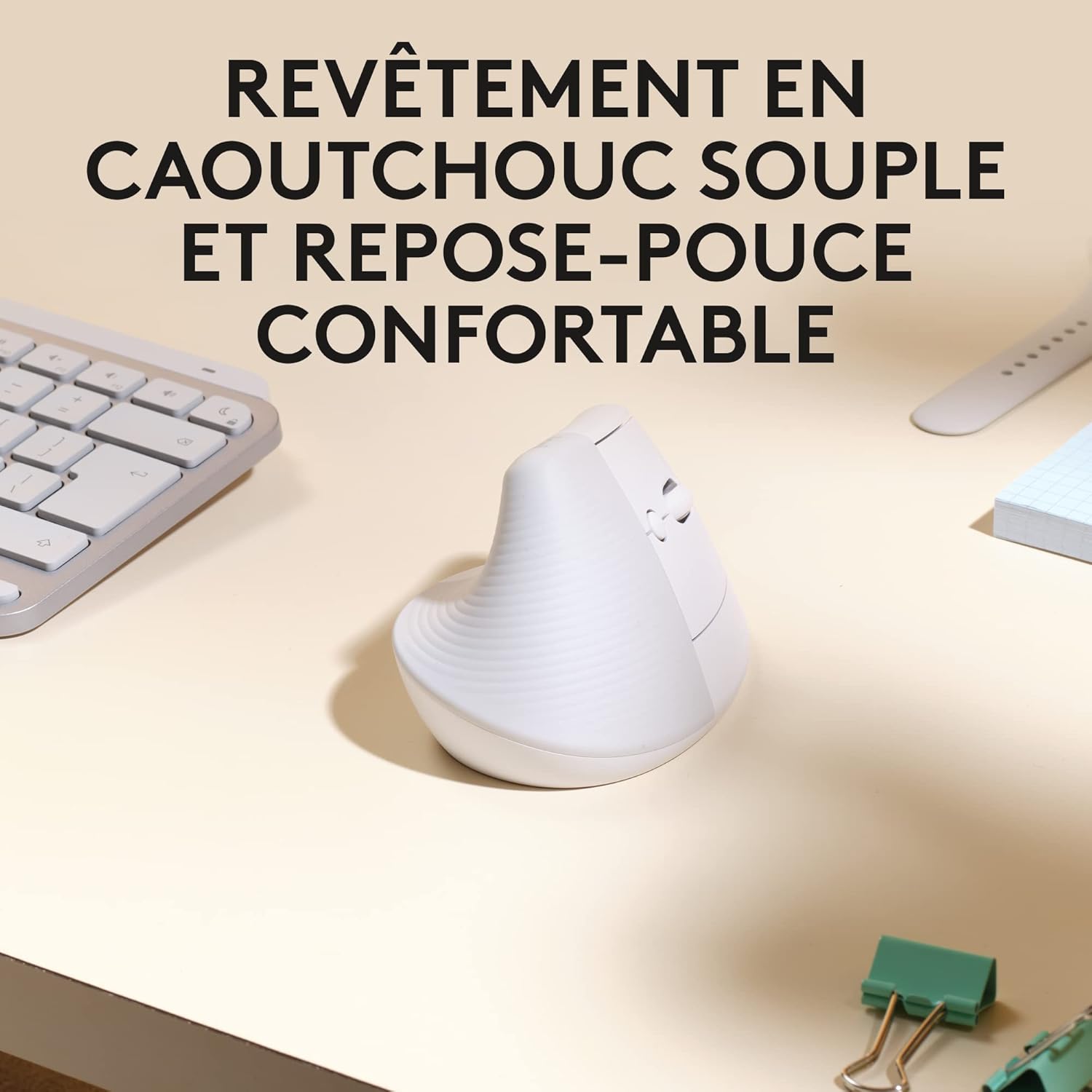 Thumbnail 4 de Logitech Lift pour Mac : souris ergonomique verticale sans fil Bluetooth (Lift pour Mac, blanche)