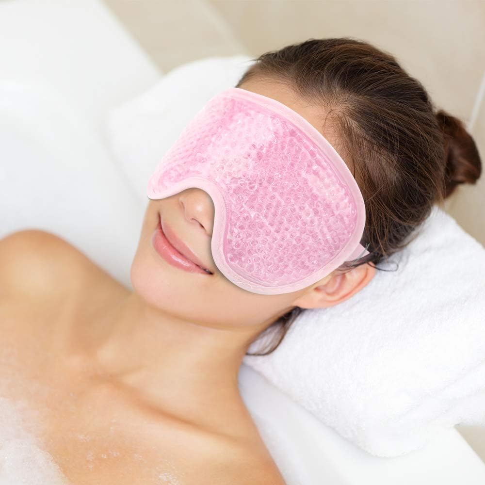 Detalle de NEWGO EM002 Reusable Gel Eye Mask, Reversible Hot and Cold Therapy, Pink
