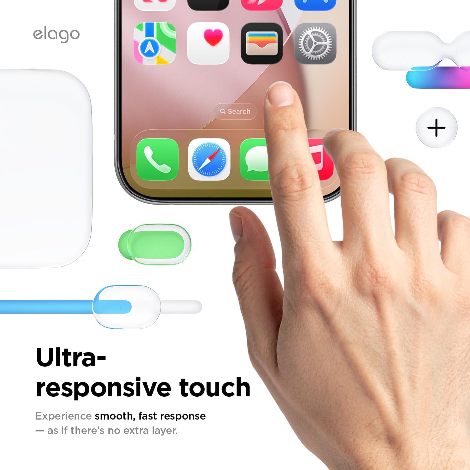 Thumbnail 5 de elago Pellicola protettiva in vetro temperato per iPhone 17 (9H), anti-impronta e antiurto – kit 2 pezzi