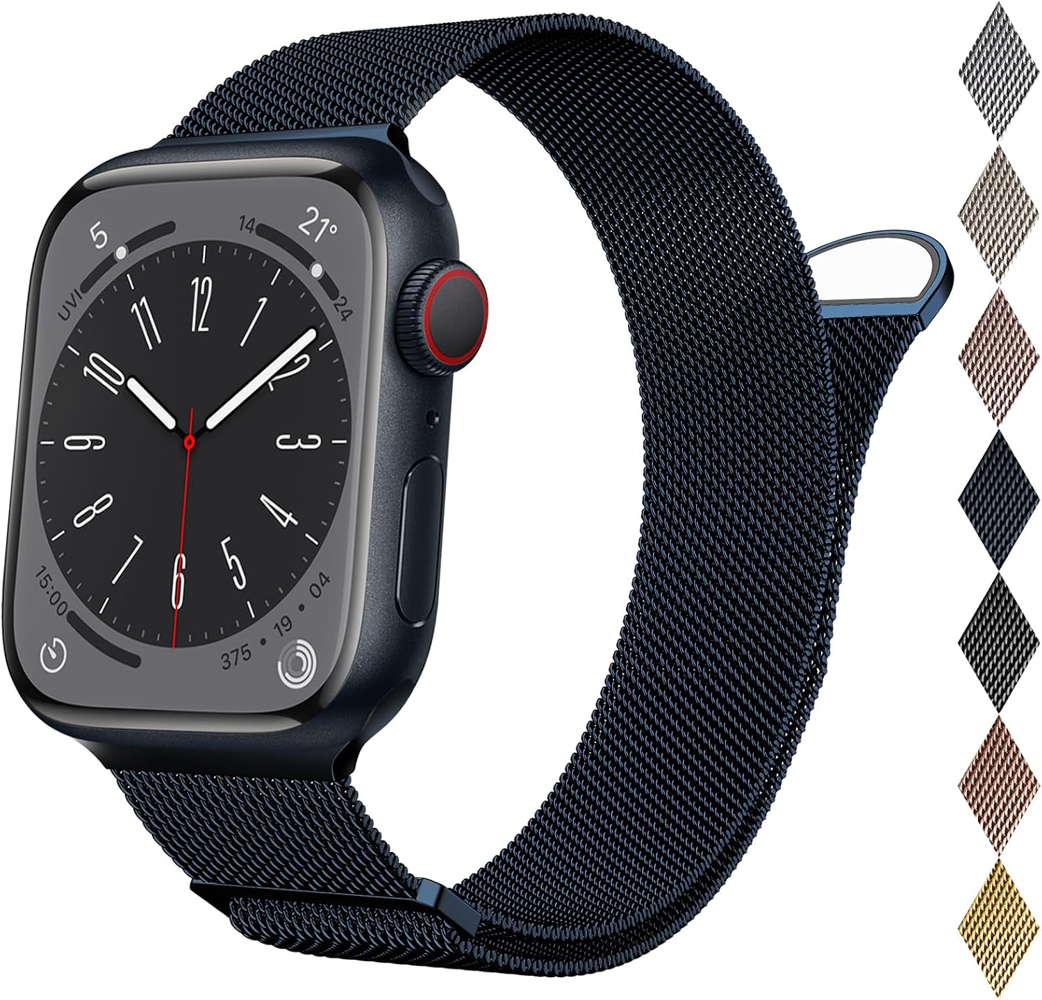 Detalle de Milanese Loop Magnetic Metal Band for Apple Watch (38/40/41/42/44/45/46/49mm) – Adjustable clasp