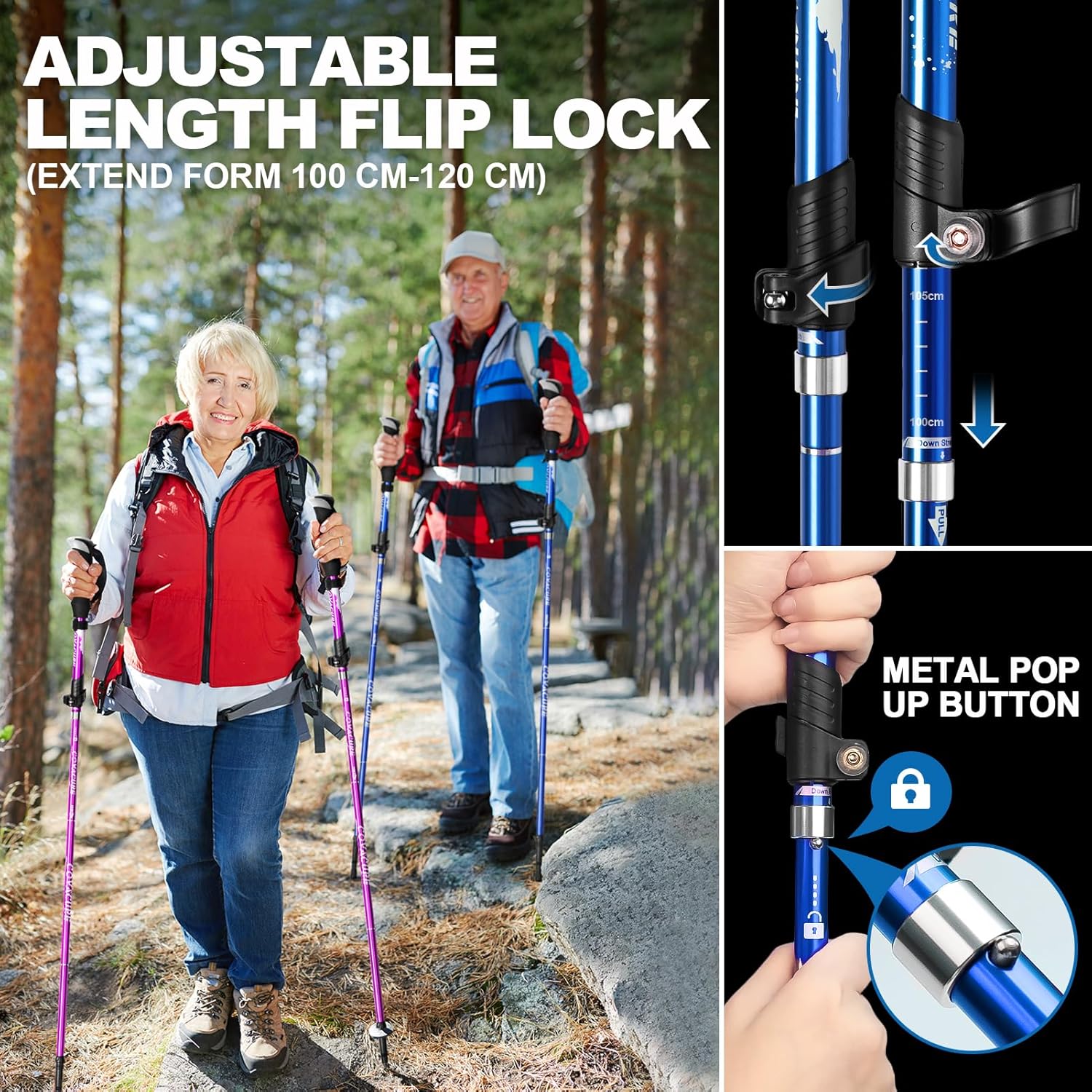Thumbnail 4 de COVACURE Walking Poles 2-pack lightweight hiking poles