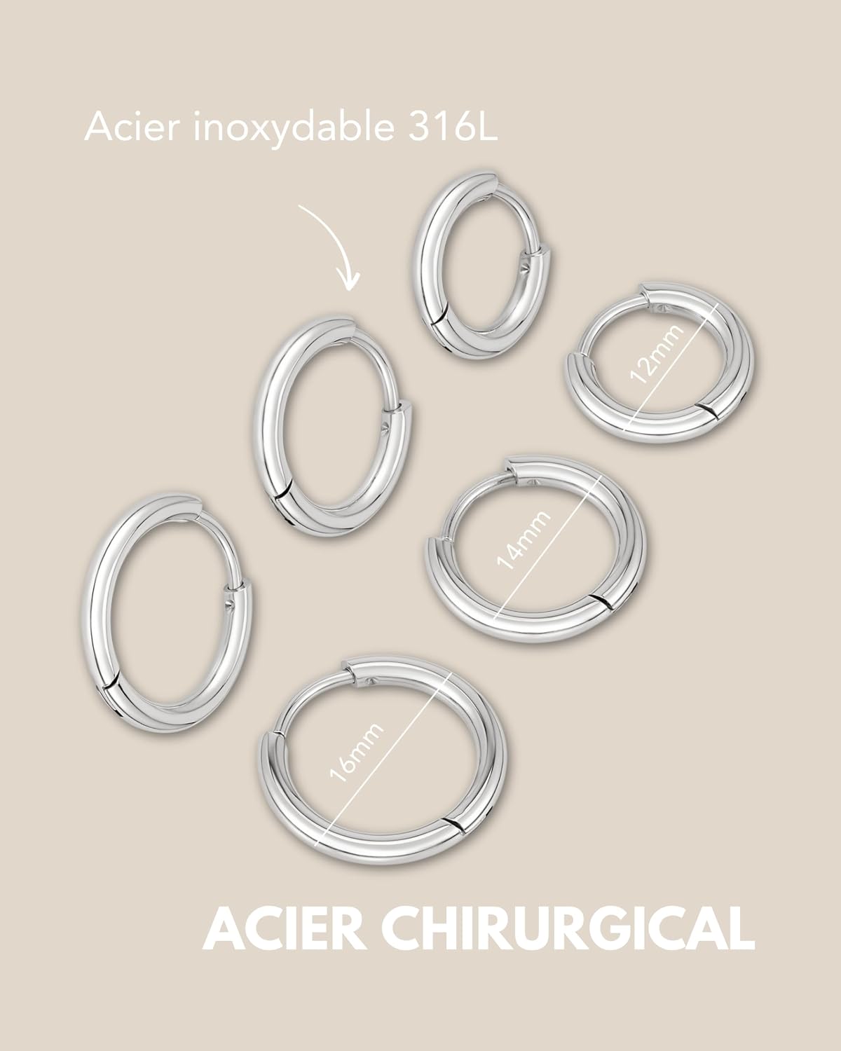 Thumbnail 4 de GD GOOD.designs Créoles 3 tailles 12/14/16 mm