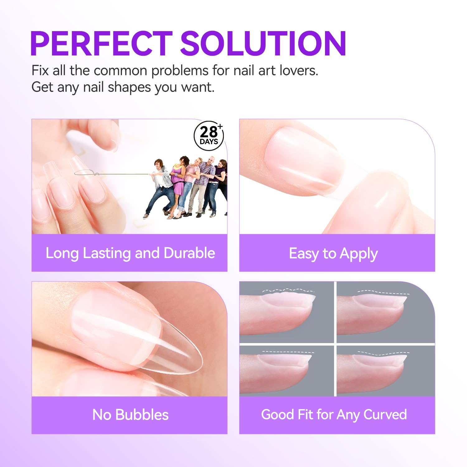 Detalle 1 de gelike ec Nail Glue Extra Strong Duo (6-in-1) – Nagelkleber für Kunstnägel, Tips & Press-on, UV-gehärtet, 32 ml