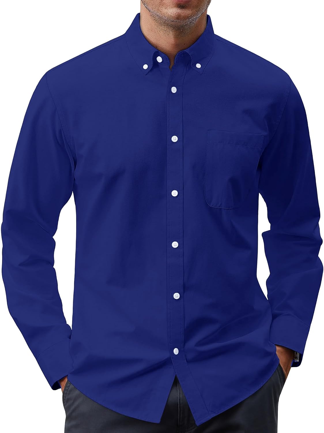 Thumbnail 5 de J.VER Men's Oxford Shirt Solid Button-Down Long Sleeve