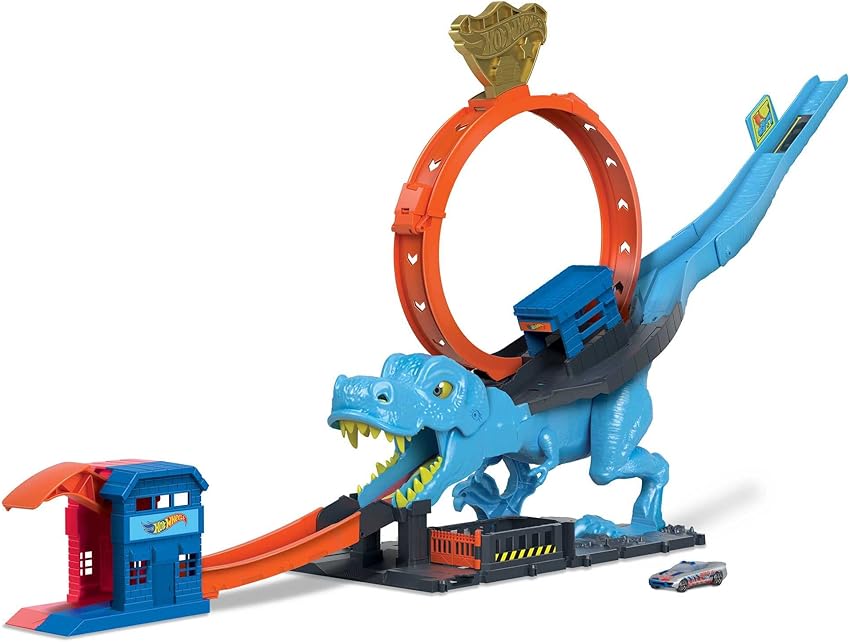 Detalle de Hot Wheels HNP77: Desafío T-Rex 🦖 Pista de Coches
