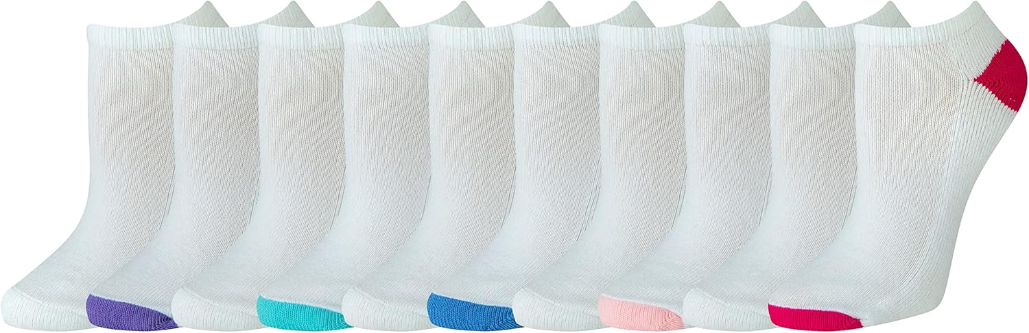 Detalle de Amazon Essentials Damen No-Show-Athletiksocken aus Baumwolle, leicht gepolstert – 10er-Pack
