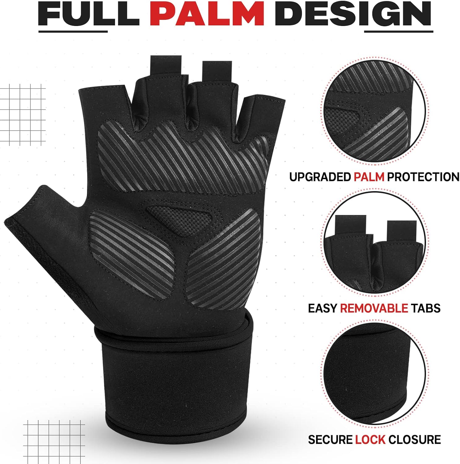 Detalle 1 de Beast Rage Gants d'haltérophilie poignet rembourré