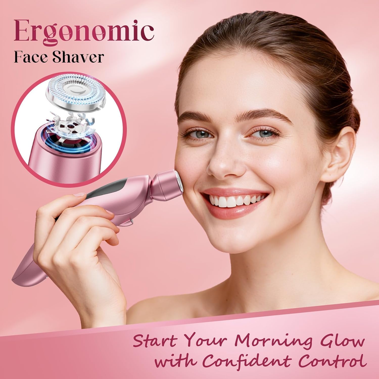 Thumbnail 6 de rategist Lady Cordless Electric Razors for Women (Rechargeable Bikini Trimmer) — IPX7 Waterproof, LED Display, Light Pink