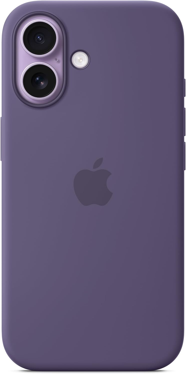 Detalle de Apple MGF04ZM/A Silicone Case for iPhone 17, MagSafe, Camera Control, Purple Fog