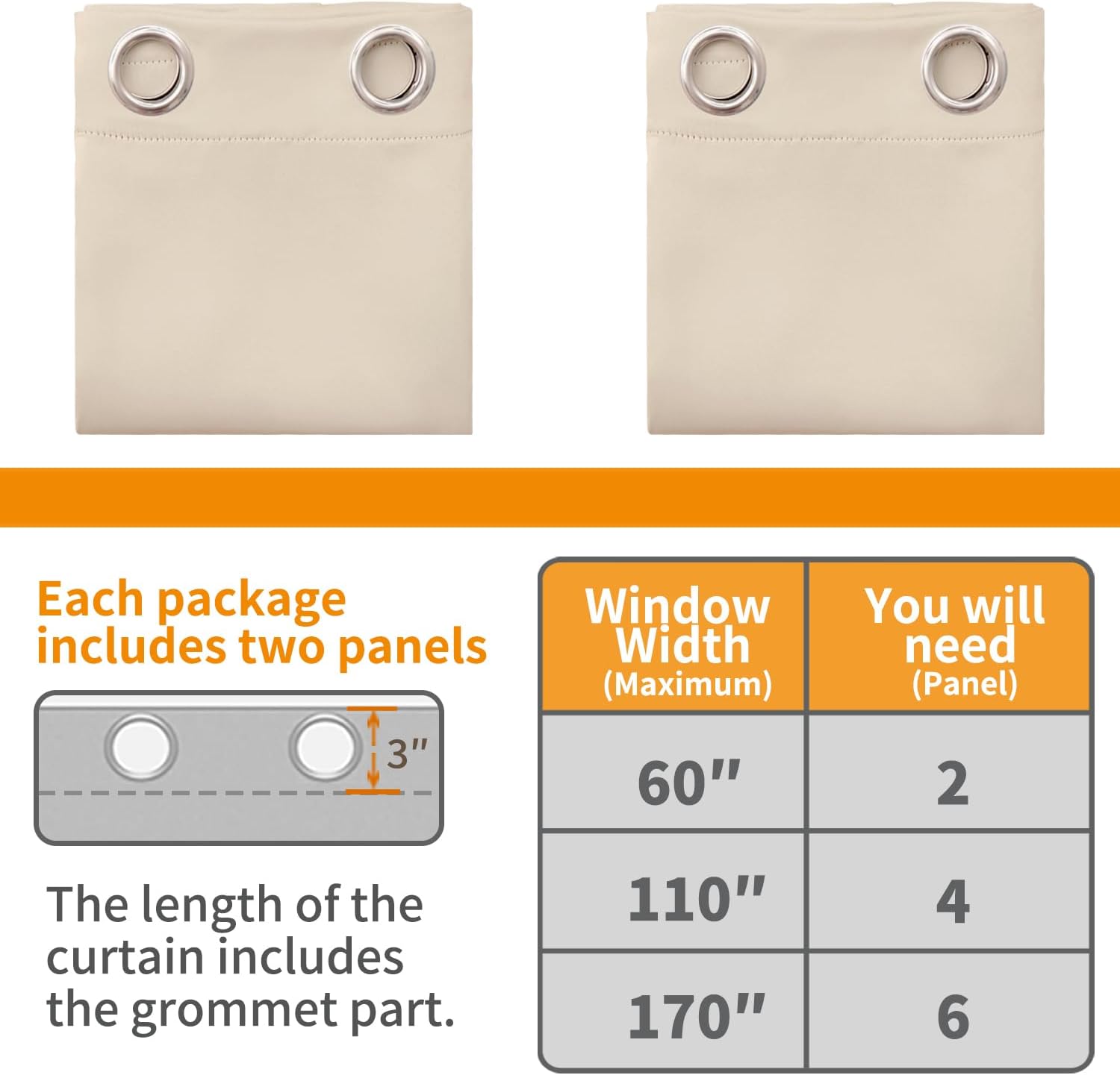 Thumbnail 6 de YoungsTex Blackout Curtains, 42 x 68 Inch