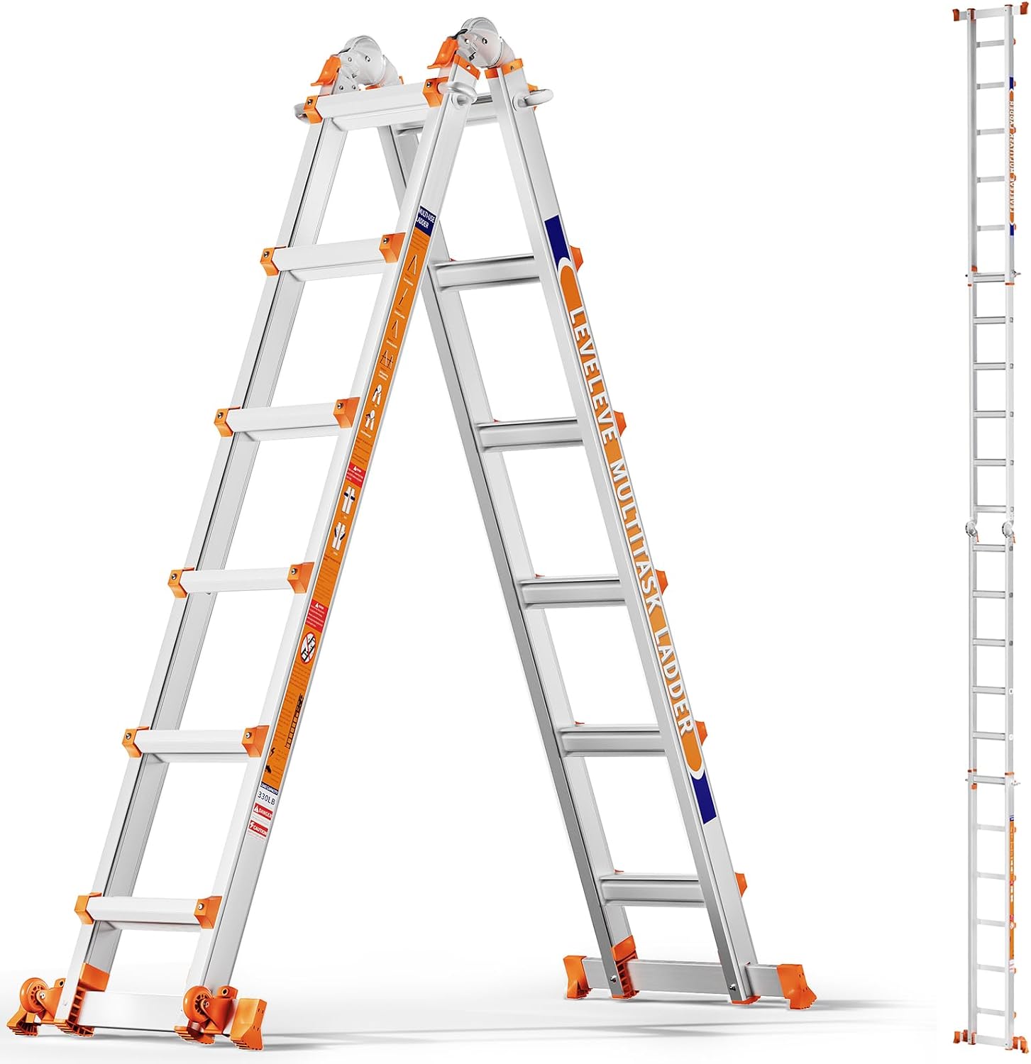 Detalle de LEVELEVE LD-6 22FT Multi-Position Telescoping Ladder, 330 lb Capacity