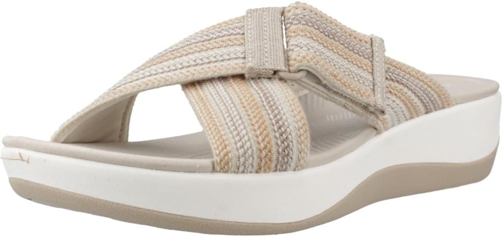 Detalle de Clarks Damen Arla WaveSchiebe-Sandalen – komfortable Alltagsbegleiter
