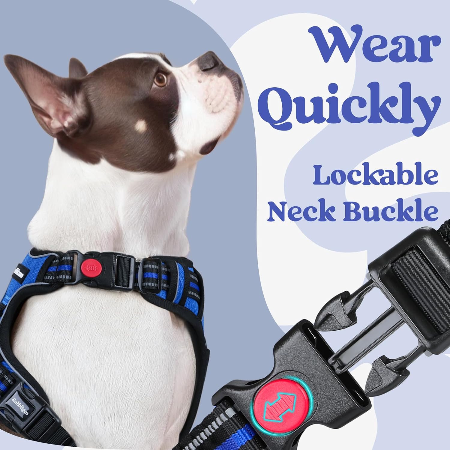 Detalle 2 de rabbitgoo No-Pull Dog Harness L, 3 Buckles