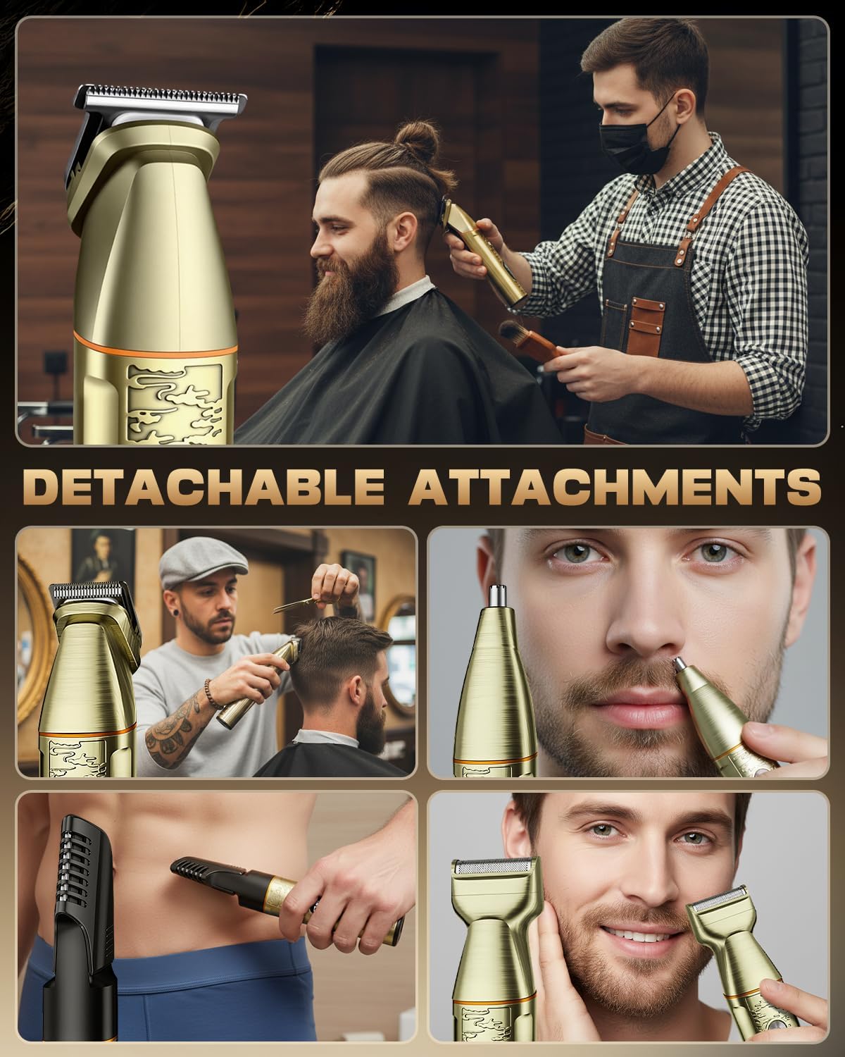 Thumbnail 6 de Beard Trimmer Men: Upgraded Magnetic Multi-Functional Grooming Kit with LCD Display