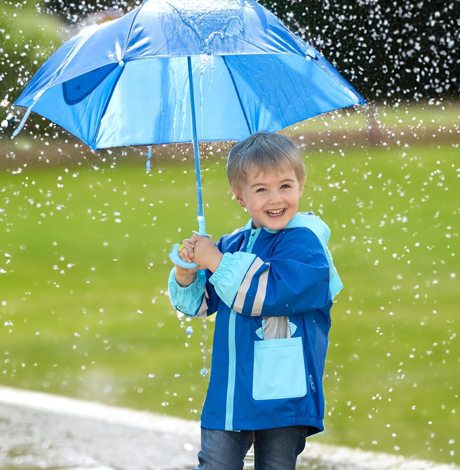 Detalle de Playshoes Unisex Kinder Regenjacke Outdoorjacke – zuverlässig bei jedem Wetter