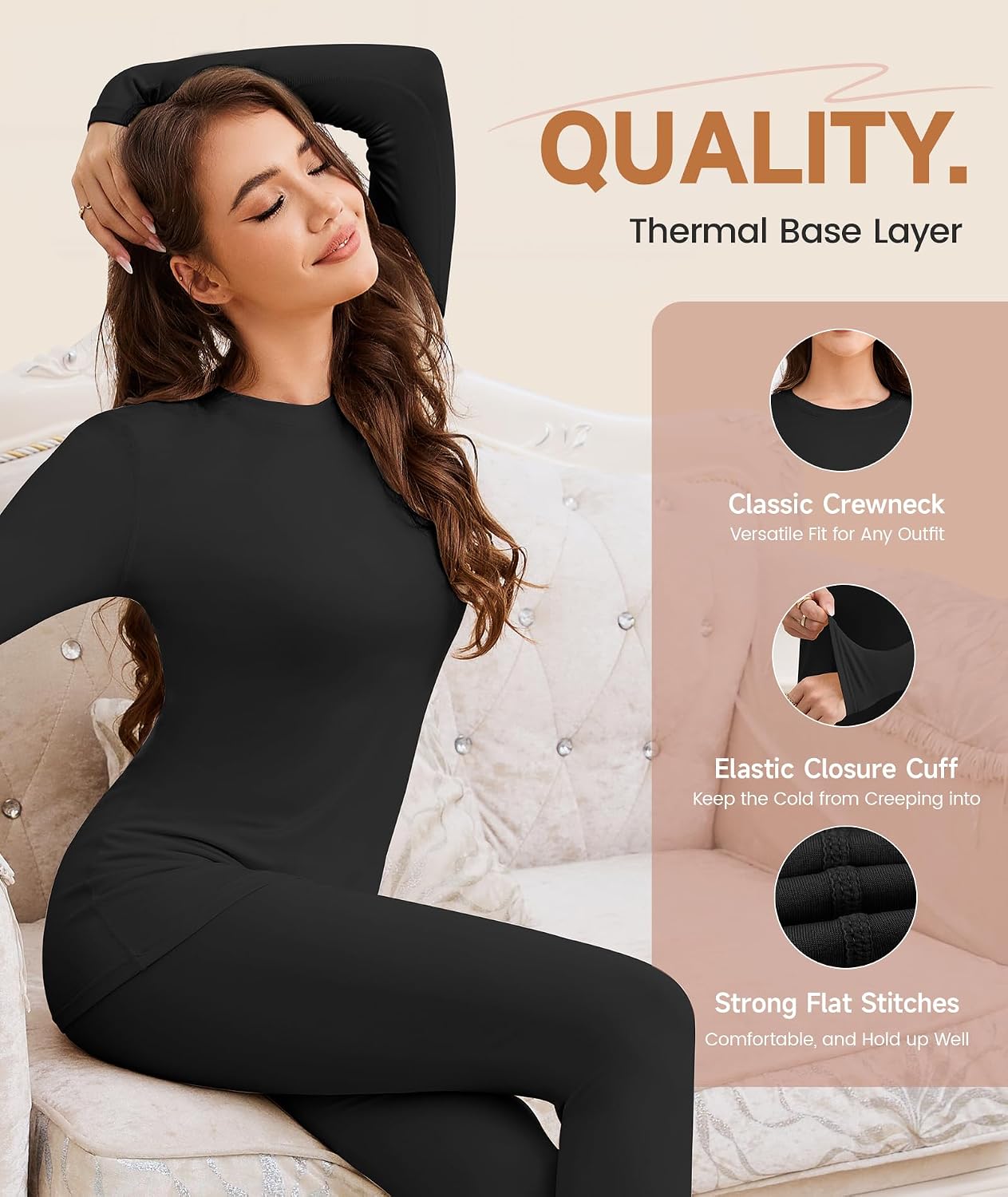 Thumbnail 2 de YADIFEN Thermal Top for Women – Long Sleeve Base Layer