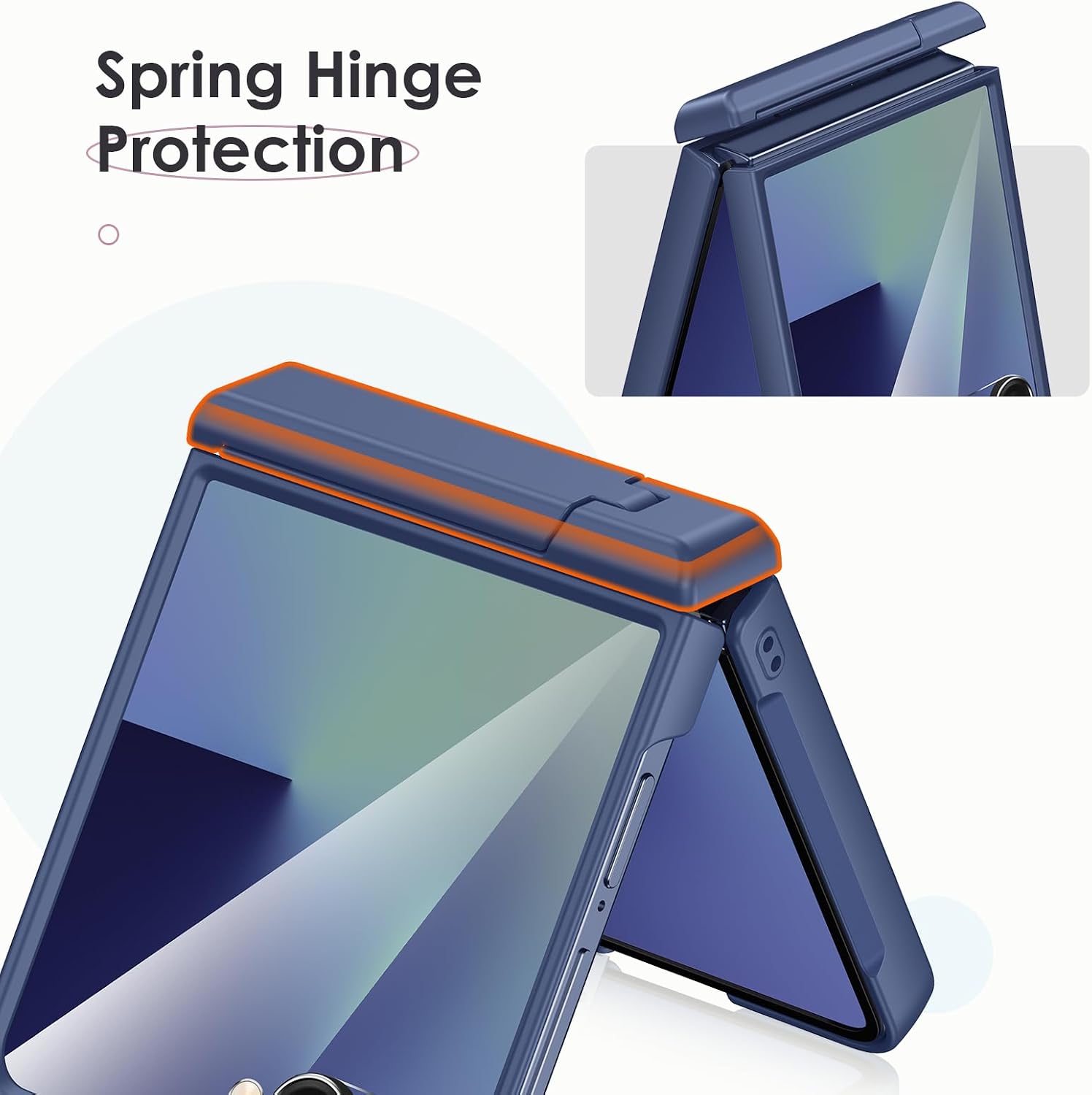 Detalle de HWeggo Case for Samsung Galaxy Z Flip 7 (2025) – Hinged Protection, Built‑in Screen Protector, Blue