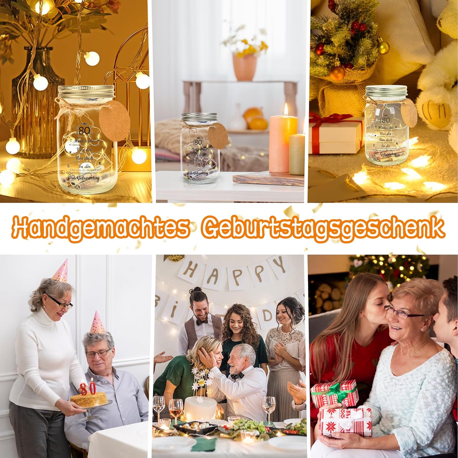 Thumbnail 6 de 18. Geburtstagsgeschenk Geld-Leuchtflasche LED Flaschenlicht (transparentes Glas, personalisierbar) – für 18 Jahre