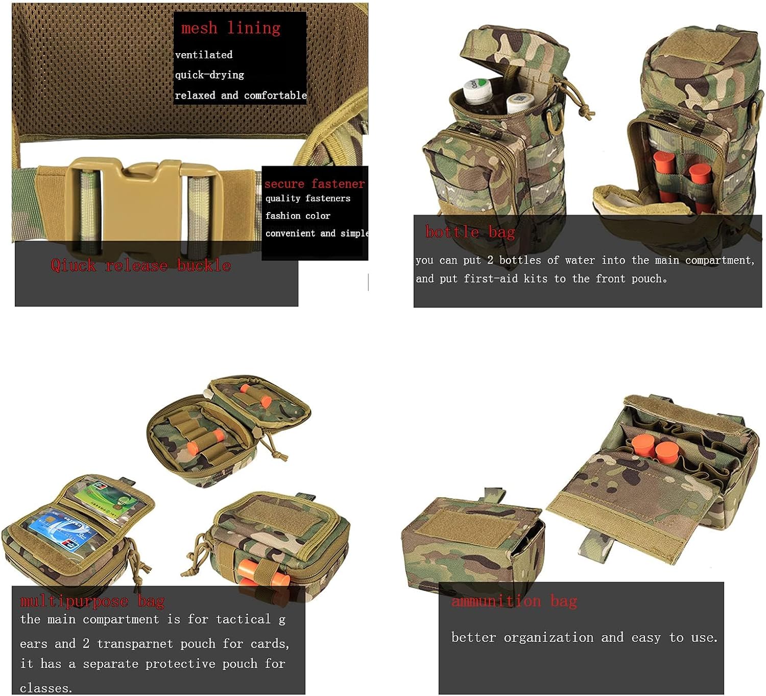Detalle 2 de BOMTURN Tactical Battle Belt 7-in-1 Set