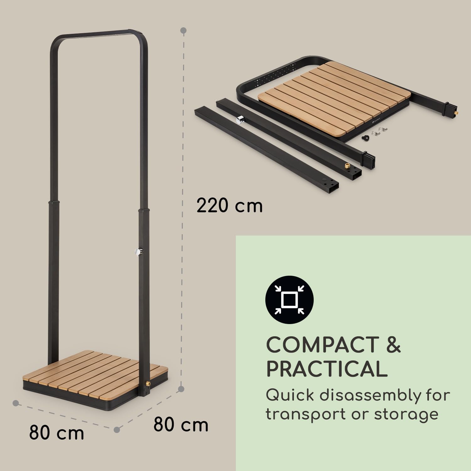 Detalle 2 de Blumfeldt Portable Outdoor Shower Kit with Adjustable Head and Aluminium Base