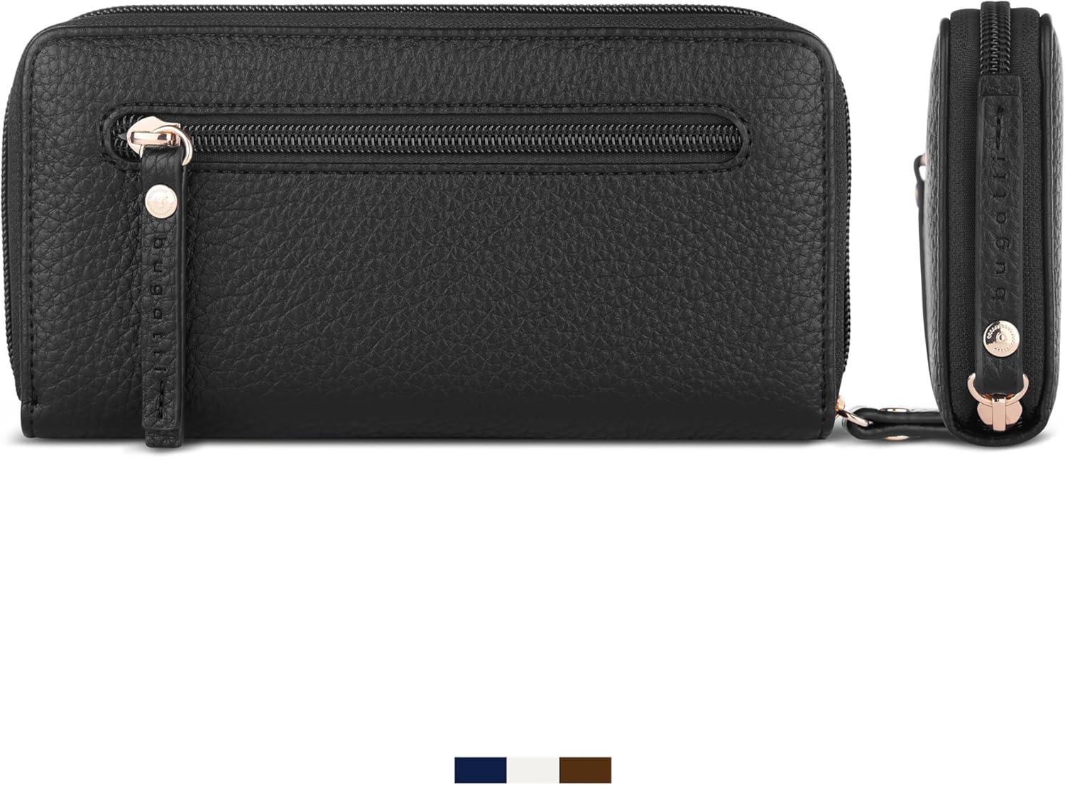 Thumbnail 2 de Bugatti Elina grand portefeuille femme en similicuir noir avec fermeture éclair